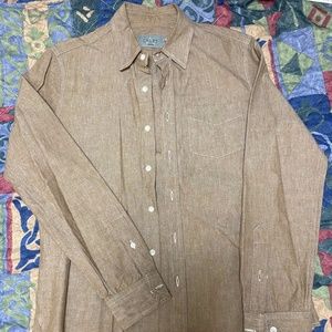 CADET Men's Brown Button-Down Work Shirt in Medium